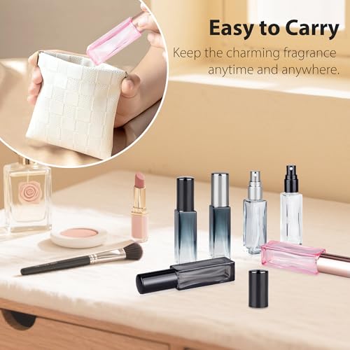 Perfume Travel Refillable Atomizer, 3 Pack 10ml Leak Proof Refillable Perfume Bottle for Air Travel, Purse and Business Trips, Glass Atomizer Sprayer for Cologne with Funnel & Pipette - color: Pink