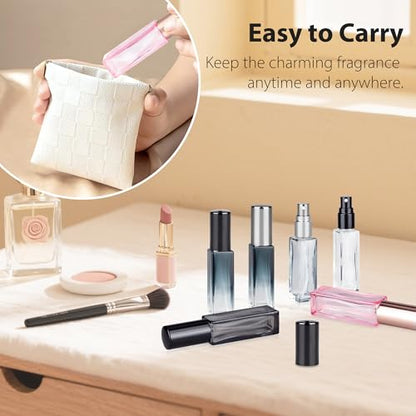 Perfume Travel Refillable Atomizer, 3 Pack 10ml Leak Proof Refillable Perfume Bottle for Air Travel, Purse and Business Trips, Glass Atomizer Sprayer for Cologne with Funnel & Pipette - color: Pink