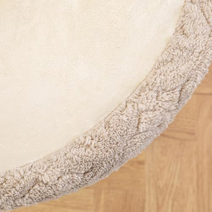 Plush Multi-Functional Ottoman Pouf – Ergonomic Ottoman Foot Rest with Space-Saving Design, Perfect Under Desks, Couches & Sofas (Light Coffee) - color: Light Coffee