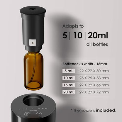 Airversa Waterless Essential Oil Diffuser Starter Kit with 2 x 30mL Fragrance Oil, Battery Operated Mini Scent Air Machine Portable Diffuser for Home Car Office Room, Black AN6 2 Packs Kit - color: A1 Black&black2