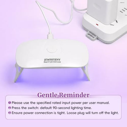 JEWHITENY Poly Extension Gel Nail Kit 14 PCS Poly Gel Kit with Slip Solution and Mini Lamp Nail Art Design Beginner - color: A03