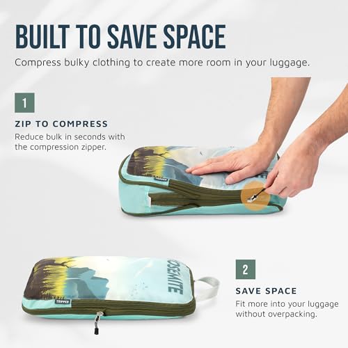 Large Compression Packing Cubes for Travel-Packing Cube Luggage Organizers 7 Piece Set for Checked Luggage-Ultralight, Expandable/Compression Bags by TRIPPED Travel Gear (National Parks) - color: National Parks
