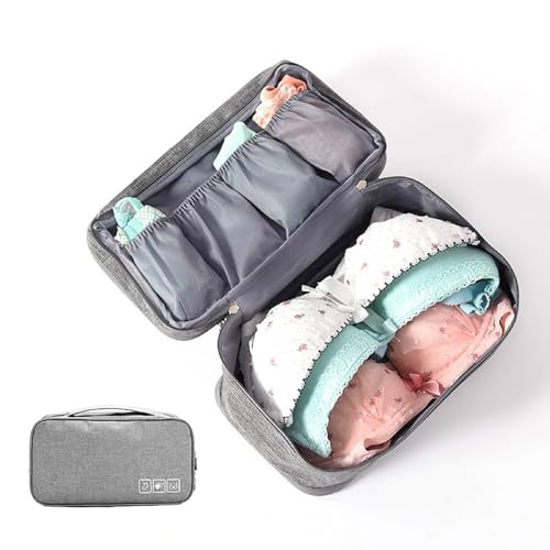 Travel Underwear Organizer Bag Portable Bra Socks Lingerie Cosmetic Storage Bag Travel Essentials Packing Cubes,Grey - color: Grey A#