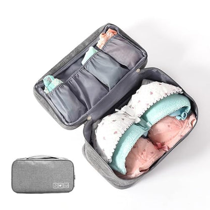 Travel Underwear Organizer Bag Portable Bra Socks Lingerie Cosmetic Storage Bag Travel Essentials Packing Cubes,Grey - color: Grey A#