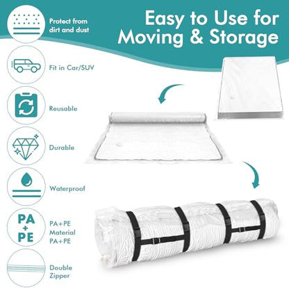 Vacuum Storage Bag for Mattress – Twin/Twin-XL Vacuum Seal Mattress Bag with 4 Straps for Memory Foam and Latex, Easy Moving, Shipping and Storage - size: Twin/Twin-XL