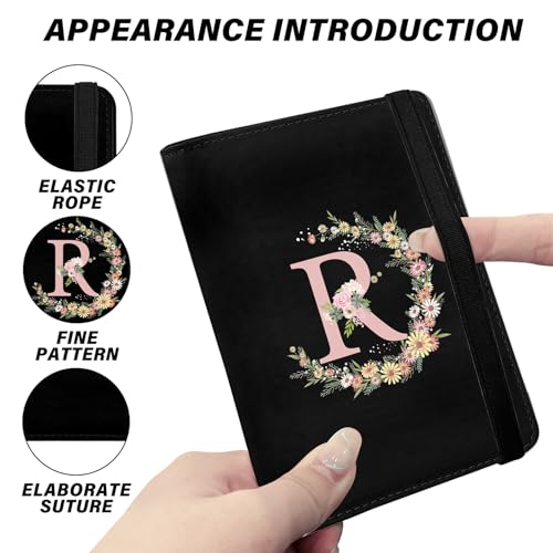 Cute Passport Holder and Holder Combo Passport Cover with RFID Blocking Women Men Compatible Wallet Credit Card Protector (Black-R) - color: Black-R