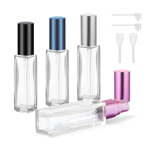 YOCASII Travel Perfume Bottle Refillable Mini Spray Bottle for Travel, Refillable Perfume Atomizer, Spray Bottle for Cologne, 4PCS Plane Mini Essentials - color: Color-B