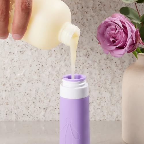 INSFIT 17 Pack Travel Bottles for Toiletries, TSA Approved 3oz 2oz Travel Size Toiletries, BPA Free Leak Proof Squeezable Silicone Tubes Travel Essentials for Shampoo Conditioner Lotion Soap - color: Purple