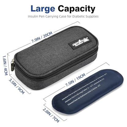 apollo walker Insulin Cooler Travel Case Diabetic Medication Cooler with Ice Packs and Insulation Liner insulin travel case tsa approved - color: Black, size: Small