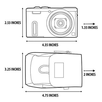 USA Gear Point Shoot Camera Case Compatible with Nikon Coolpix, Canon Powershot Elph 180, Canon G7 X Mark iii, and more - Small Digital Camera Case with Shoulder Strap, Belt Loop, Pocket for SD Card