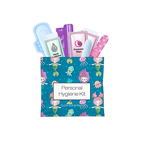 Menstrual Kit All-in-One | Convenience on The Go | Single Period Kit Pack for Travelling, Tweens & Teenagers | Individually Wrapped Feminine Hygiene Products (Under the Sea) - color: Under the Sea