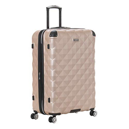 Kenneth Cole REACTION Diamond Tower Collection Lightweight Hardside Expandable 8-Wheel Spinner Travel Luggage, Rose Champagne, 2-Piece Set (20" & 28") - color: Rose Champagne, size: 2-Piece Set (20" & 28")
