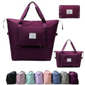 Large Capacity Foldable Travel Bag, Expandable lightweight Carry on Bag, Dry with Wet Separation Spor Duffel Bags (Fuchsia) - color: Fuchsia