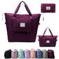 Large Capacity Foldable Travel Bag, Expandable lightweight Carry on Bag, Dry with Wet Separation Spor Duffel Bags (Fuchsia) - color: Fuchsia