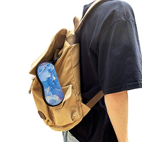 Sunglasses Soft Case with Carabiner Ultra Light Neoprene Zipper Glasses Case - color: Rebl Marble