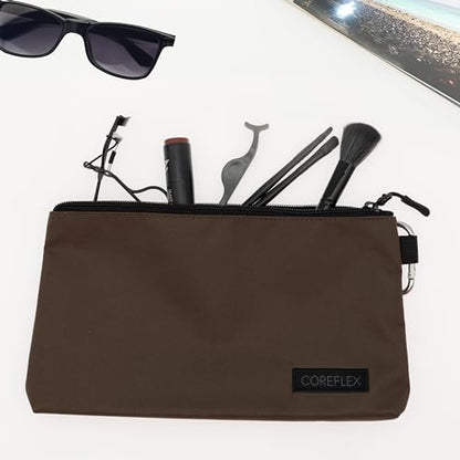 COREFLEX Premium Tool Pouch Zipper Bag, Small Tool Bag, Multipurpose Storage pouch, Heavy duty Flat Bottom Tool bag with YKK Zipper (6 pack Combo mixed size) - size: 6 pack Combo mixed size Khaki