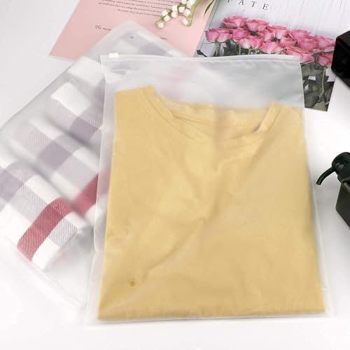 Plastic Bags for Clothes, 100pcs 14x20 Picture Frame 3 Mil Thick Poly Mailing Bags, Large Ziplock Storage With Zipper, Clear for Small Business, Pillow Case - size: 14x20"