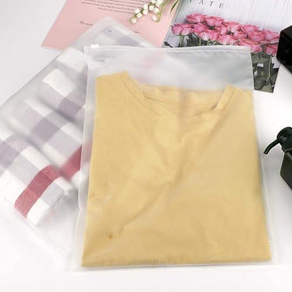 Plastic Bags for Clothes, 100pcs 14x20 Picture Frame 3 Mil Thick Poly Mailing Bags, Large Ziplock Storage With Zipper, Clear for Small Business, Pillow Case - size: 14x20"