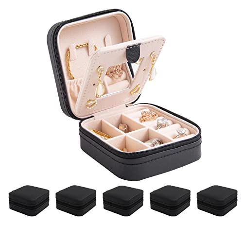 KElofoN Jewelry Case & Box Organizer - Small, Mirrored, for Girls & Women (Black-5) - color: Black-5