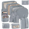 Anjing Packing Cubes for Suitcase 11PCS Luggage Packing Organizers Travel Essentials Luggage Organizer Hooked Toiletry Bag Cosmetic Bag and Shoes Bag, Gray - color: Grey-11pcs