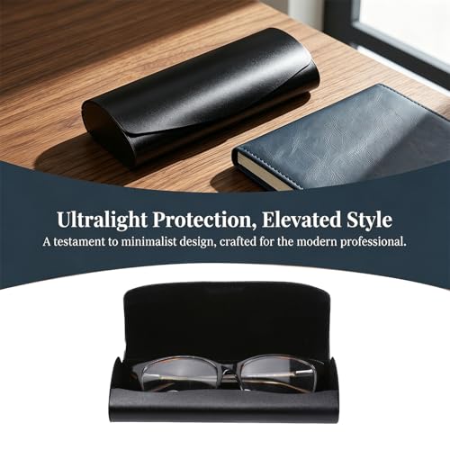 Philley Aluminum Ultra-Light Eyeglasses Case Hard Shell Nearsighted Glasses Case for Women & Men - color: B-black