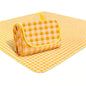 Loulangems Extra Large 2m x 2m Orange Plaid Picnic Mat, Sandproof Waterproof Outdoor Blanket, Orange Plaid Picnic Blanket for Campin and Hiking, Machine Washable