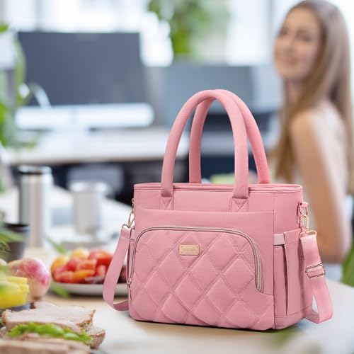 Artelaris Lunch Bag Women, Adult Insulated Lunch Box, Leakproof Lunch Cooler Bag, Reusable Large Lunch Cooler for Work, Picnic, Travel (Pink) - color: Pink