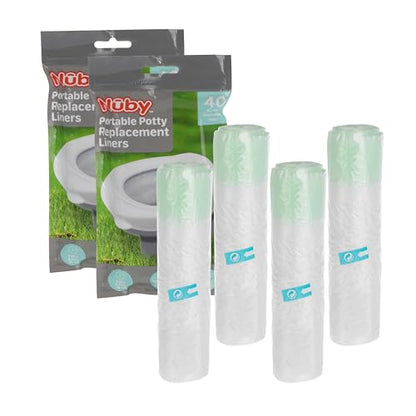 Nuby Portable Potty Replacement Liners - Disposable Potty Liners - Toddler Potty Training Essentials - 80 Count - style: Potty Replacement Liners (Pack of 80)