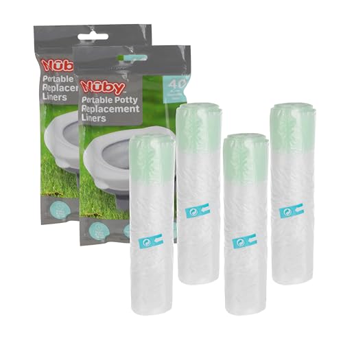 Nuby Portable Potty Replacement Liners - Disposable Potty Liners - Toddler Potty Training Essentials - 80 Count - style: Potty Replacement Liners (Pack of 80)