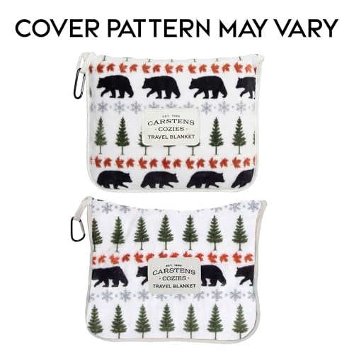 Carstens, Inc. Travel Blanket, Premium Compact 2-in-1 Airplane Blanket/Pillow, Evergreen Bear - color: Evergreen Bear