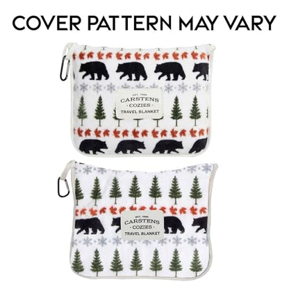 Carstens, Inc. Travel Blanket, Premium Compact 2-in-1 Airplane Blanket/Pillow, Evergreen Bear - color: Evergreen Bear