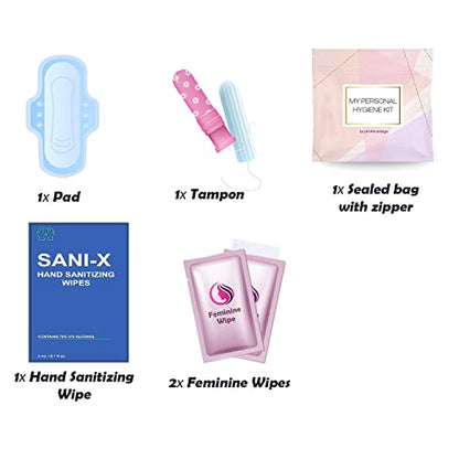 Light Rose Style Menstrual Kit All-in-One 10 Pack | Convenience on The Go | Period Kit Pack for Travelling, Tweens & Teenagers or just When You’re Out | Individually Wrapped Feminine Hygiene Product - color: Light
