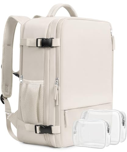 Beraliy Travel Backpack Airline Approved, Carry on Backpack, 16 Laptop Backpack, Waterproof Weekender Bag, Casual Daypack, Hiking Backpack, Beige - color: Beige, size: Large