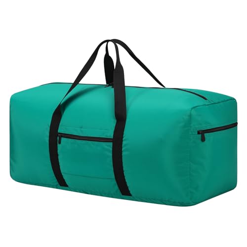 iFARADAY Foldable Duffle Bag for Travel - 75L Large Spare Travel Duffel Bag Lightweight with Trolley Sleeve - Green - color: Green