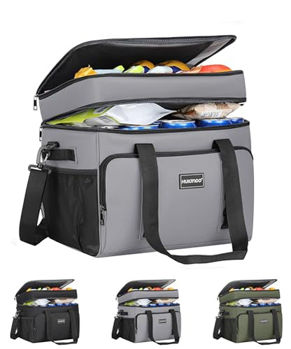 Hulongo Insulated Soft Cooler Bag, Large Ice Coolers Soft Sided Ice Chest for Beach, Collapsible and Portable - color: gray (30 CAN Medium)