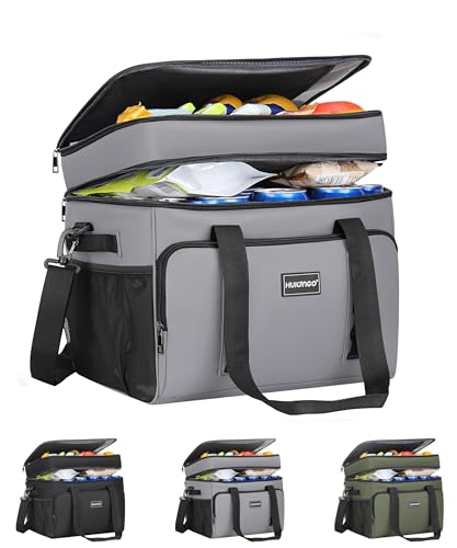 Hulongo Insulated Soft Cooler Bag, Large Ice Coolers Soft Sided Ice Chest for Beach, Collapsible and Portable - color: gray (30 CAN Medium)