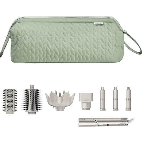 KarSyon Shark Flex Style Case for Airwrap Hair Dryer Brush Revlon Hair Tools Travel Bag Carrying Case Flat Curling Iron Organizer (Sage Green) - color: Sage Green