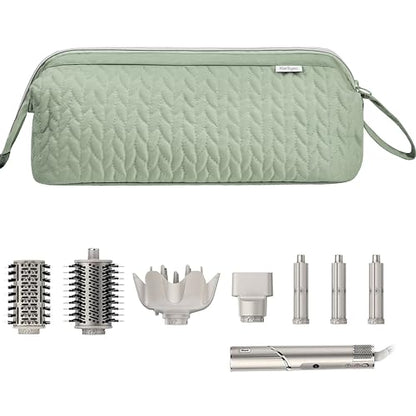 KarSyon Shark Flex Style Case for Airwrap Hair Dryer Brush Revlon Hair Tools Travel Bag Carrying Case Flat Curling Iron Organizer (Sage Green) - color: Sage Green