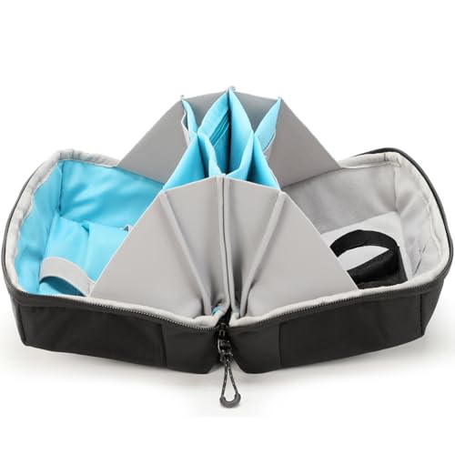 VanFn Electronics Travel Organizer Storage Bag, Travel Accessory Handle Bag, Gadgets Pouch, USB Cable, Travel Friendly Electronics Organizer P.Travel Series - color: Black Blue