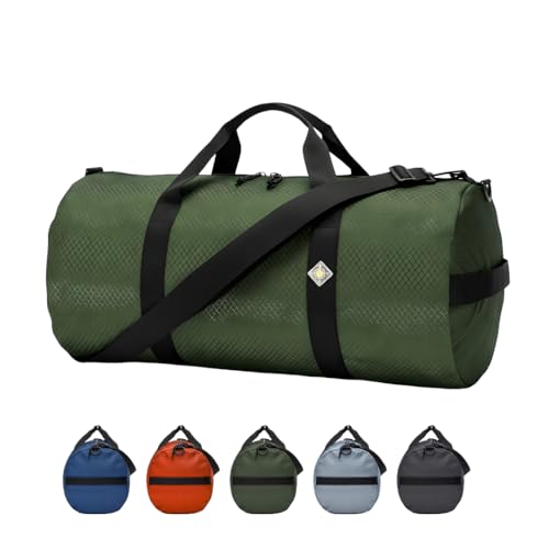 44L Daily Duffel Bag, Heavy-Duty Gear Bag, 1050D Tuff Cloth, Diamond Ripstop, Reinforced Stitching - Green (12" x 24") - color: Forestry Green, size: 12" x 24" (44 Liters)