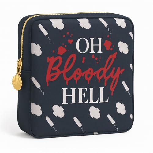 Period Pouch – Compact, Stylish, Discreet Period Bag For School with Waterproof Lining Fits Pads & Tampons, Cute Pad Bag for Teens, Travel, School, Girls Period Kit - color: Black