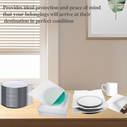 Dish Packing Supplies for Moving,180pack Cushion Foam Pouches for Packing Dishes and 60pack Foam Sheets,A total of 240pcs of Packing Materials for fragile items - size: 240 pack (180 pouches + 60 sheets)