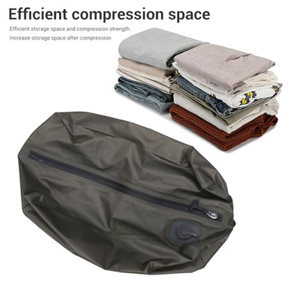 Naroote 20L Reusable Travel Vacuum Bag, Built in Pump Rechargeable Folding Compression Bag, Luggage Space Saver Packing Tool, Ideal for Camping Carry On Suitcases Backpack Seal (Green Grid) - color: Green Grid