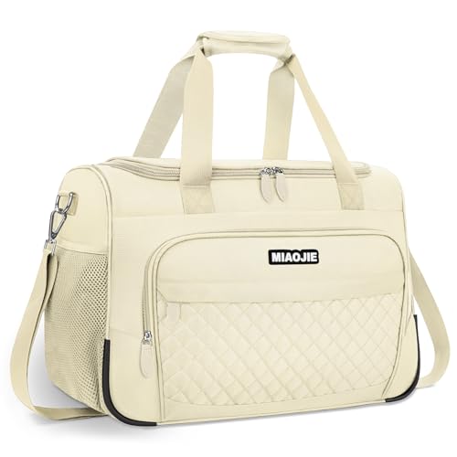 Travel Duffle Bag for Women, Underseat Carry On luggage Bag Foldable Overnight Weekender Hospital Bag Lightweight Airplanes Personal Item Travel Tote Bag for Women Birthday Gifts, 16IN Beige - color: Beige, size: 16IN