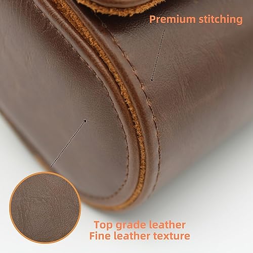 Watch Travel Case Portable Organizer - Luxury Watch Roll Travel Box Recycled Leather Watch Storage and Display for Men and Women (WCASE-1-VintageBROWN) - color: VintageBROWN, size: Single slot