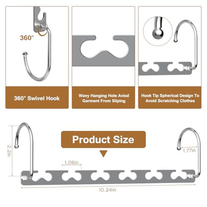 Space Saving Hangers for Clothes 6 Pack, Sturdy Metal Hangers Wardrobe Organizer, Magic Cascading Hanger, Closet Space Saver Closet Organizers and Storage