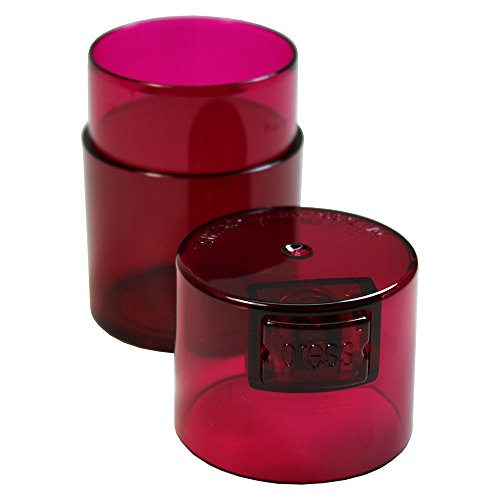 Tightpac Vitavac - 5g to 20 grams Airtight Multi-Use Vacuum Seal Portable Storage Container for Dry Goods, Food, and Herbs - Red Tint - color: Rose