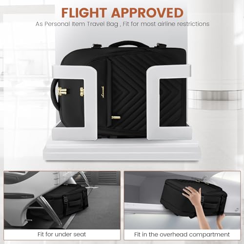 LOVEVOOK Travel Backpack for Women, TSA Personal Item Travel Bag fits 18" Laptop, Carry On Backpack for Weekender Business Hiking, Black - color: Black, size: 18 Inch-4Pcs