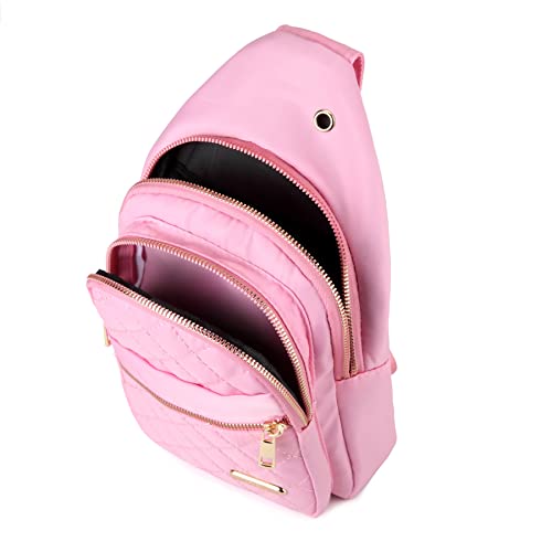 AOSTIHOT Crossbody Small Sling Backpack Sling Bag for Women, Chest Bag Daypack Crossbody for Travel Sport Running Hiking Pink - color: Pink