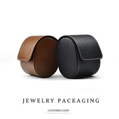 Oirlv Luxury Leather Watch Storage Box Travel Single Watch Case Watch Gift Box for Christmas Anniversary Birthday(Brown) - color: Brown